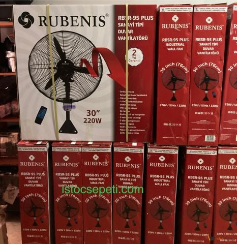 Rubenis Rbsr-95 Plus Sanayi Tipi Duvar Vantilatörü 76 cm Kumandalı