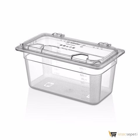 1/3 Gastronom Küvet Uyumlu Menteşeki Kapak Kapalı