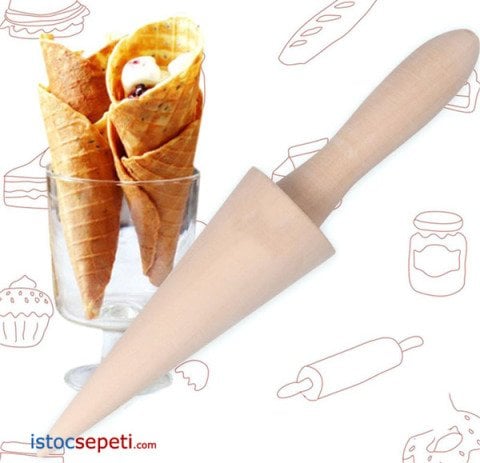 Kornet Sarma ve Külah Yapma Aparatı Ahşap Model
