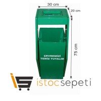 Arı Metal 1759 33 Lt Bahçe Çöp Kovası Salıncak Tip Boyalı İç Kovalı