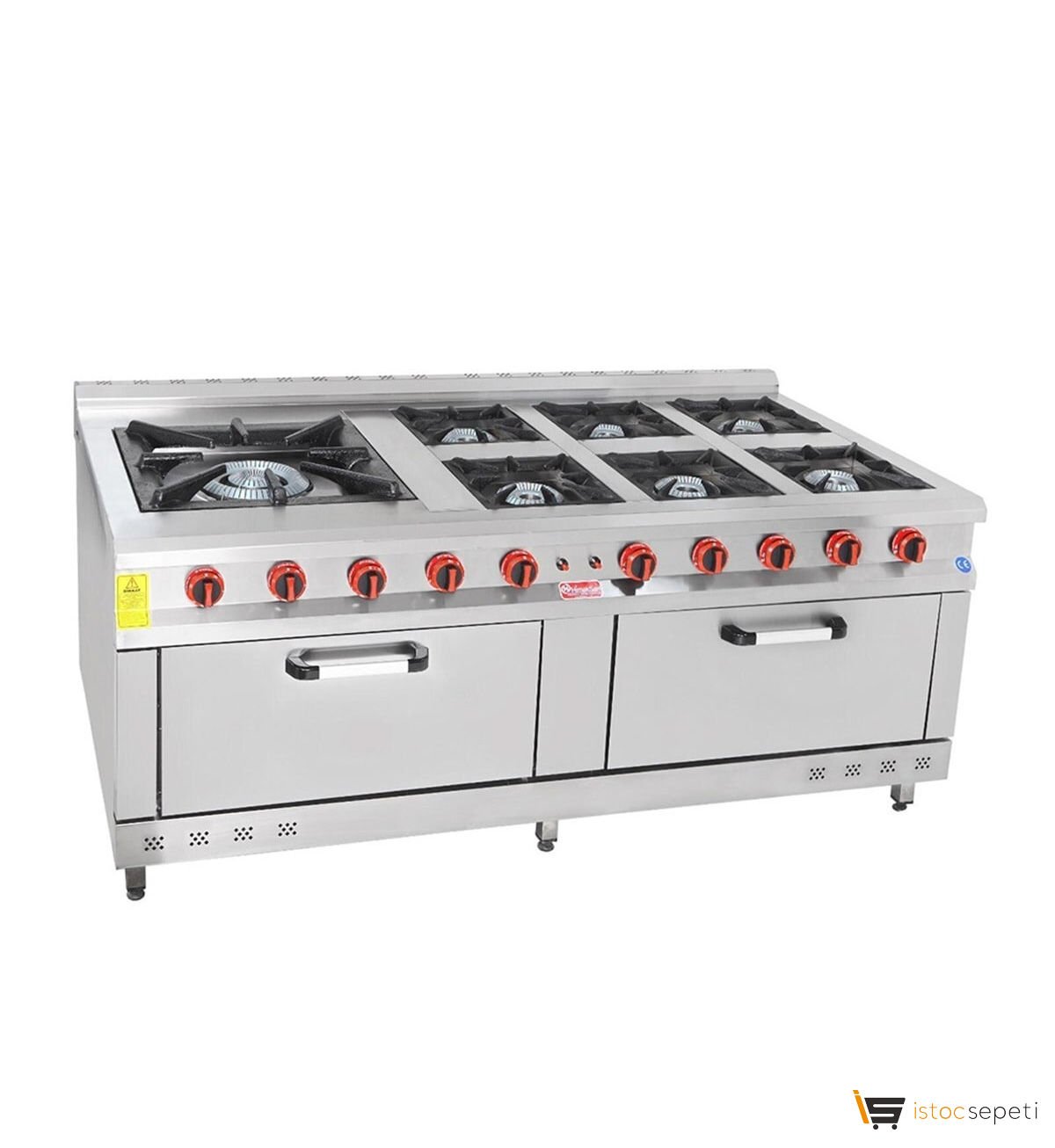 Himaksan Endüstriyel 200x100 Cm 7+2 Lpg Tüplü 7 Li Kuzine Ocak HMK-KZG2016-G