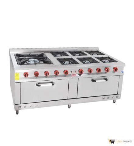 Himaksan Endüstriyel 200x100 Cm 7+2 Lpg Tüplü 7 Li Kuzine Ocak HMK-KZG2016-G