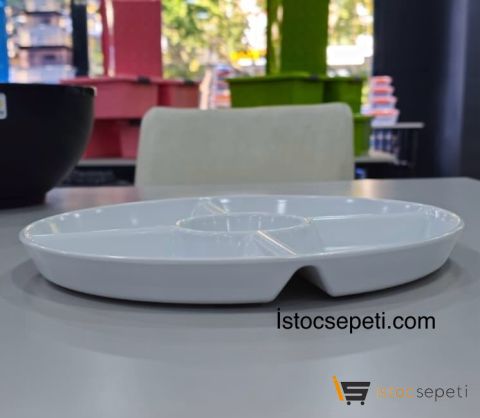 Anaokulu Tabakları 5 Gözlü Beyaz Tabak 10 Adet