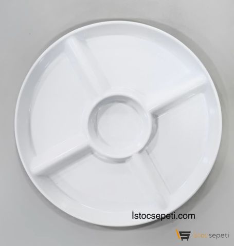 Anaokulu Tabakları 5 Gözlü Beyaz Tabak 10 Adet
