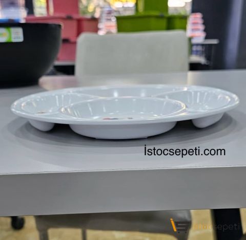 Çocuk Tabldot Tabak Desenli Beyaz 10 Adet