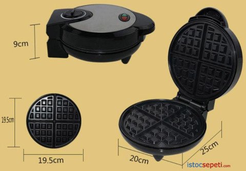 Kare Waffle Makinesi Elektrikli Yapışmaz Yüzeyli Waffle Pişirme Makineleri