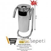 Arı Metal 1736 34 Lt Bahçe Tip Çöp Kovası 304 Kalite Paslanmaz