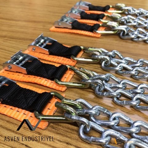 Kar Zinciri Pratik Çelik Tokalı Patinaj Zincirleri 6 Adet
