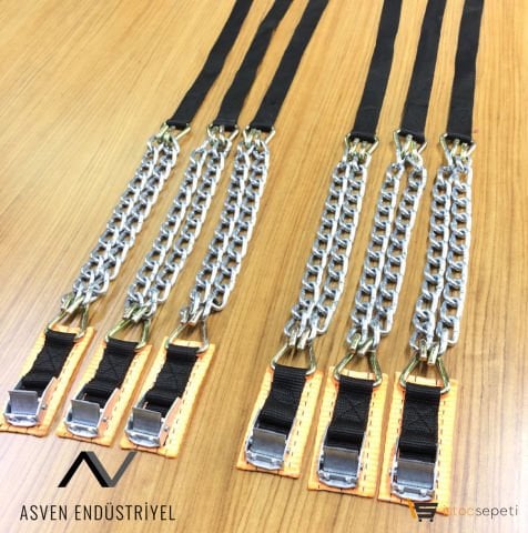 Kar Zinciri Pratik Çelik Tokalı Patinaj Zincirleri 6 Adet