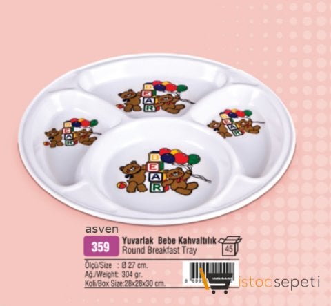 Bebek Tabldot Tabak Yuvarlak Anaokulu Kreş 10 Adet