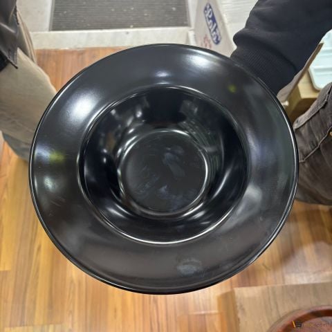 Makarna Tabağı Siyah  25cm Toptan 10 Adet Melamin