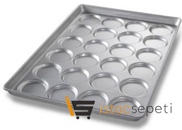 Hamburger Ekmeği Tavası Aluminize 30 Gözlü Derinlik 12 mm 59x80 cm