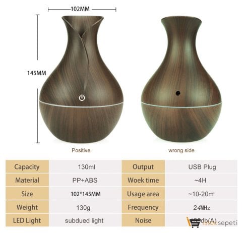 Uçucu Yağ Difüzör Ultrasonik Hava Nemlendirici Aromaterapi Ledli