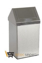 Arı Metal 1308 Çatı Kapaklı Çöp Kovası Paslanmaz 79 Litre