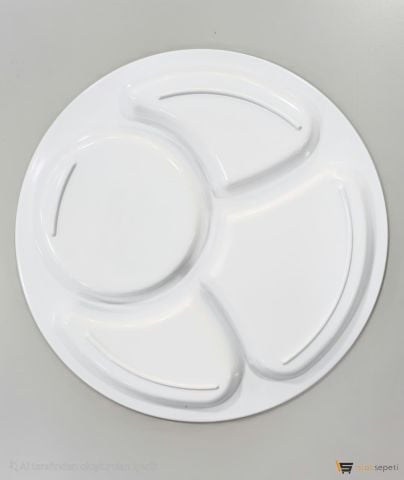 Kahvaltılık 4 Gözlü Kırılmaz Tabak ve Çocuk Tabldot 10 Adet