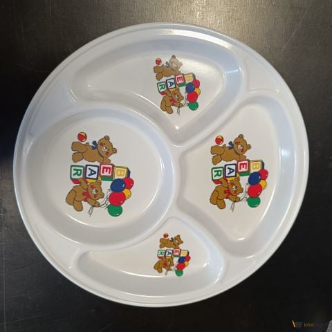 Çocuk Tabldot Tabak Desenli Beyaz 10 Adet