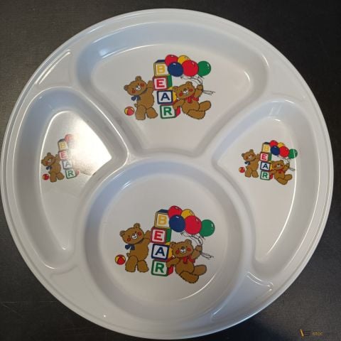 Çocuk Tabldot Tabak Desenli Beyaz 10 Adet