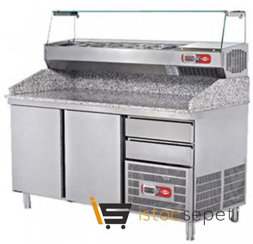 Empero EMP.160.80.02 Hamur Hazırlık Dolabı Granit Tablalı 2 Kapılı 300 L