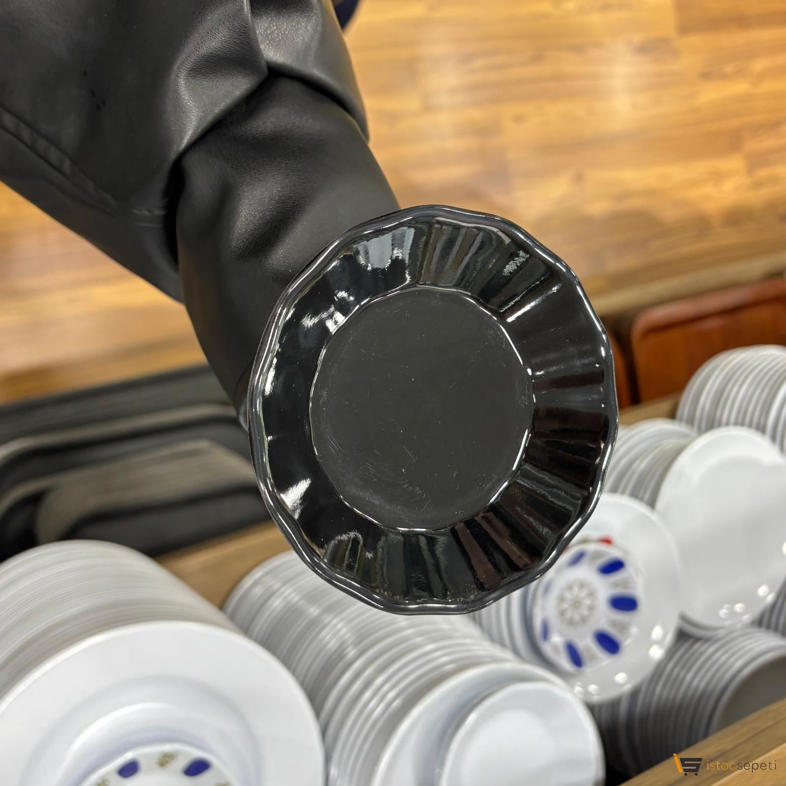 Eko Siyah Çay Tabağı 10 Adet Toptan Melamin