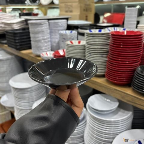 Eko Siyah Çay Tabağı 10 Adet Toptan Melamin