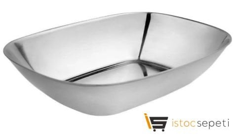 Çelik Salata Tabağı Paslanmaz Kayık Tabak 10 Adet