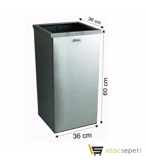 Arı Metal 1389 Çemberli Kare 79 L Çöp Kovası 430 Kalite