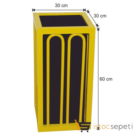 Arı Metal 1754 30 Lt Outdoor Kare Outdoor Çöp Kovası