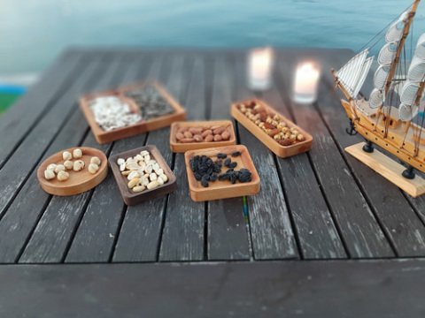 İkram ve Sunum Tabağı 9x1.8 Cm Cafe İkramlık Ahşap Ürünler