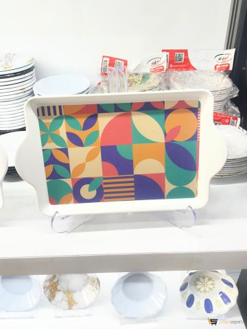 Küçük Melamin Sunum Tepsisi Desenli 10 adet Toptan