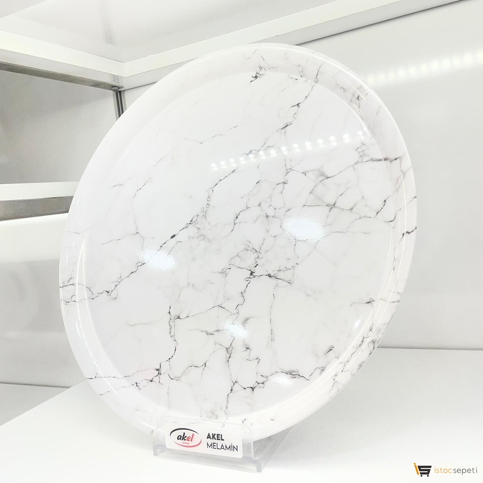 Orta Yuvarlak Kaplama Tepsi 10 Adet Toptan