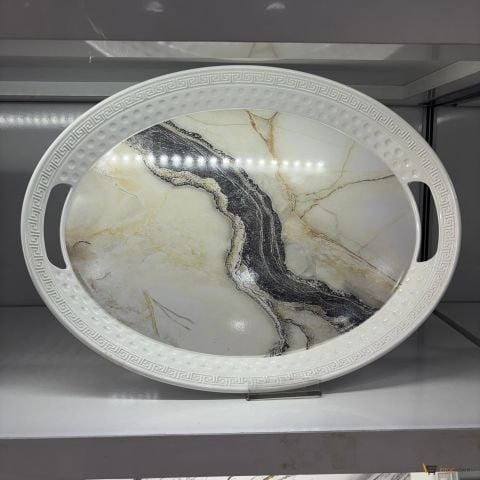 Harzem Desenli Melemin Oval Tepsi 10 Adet Toptan