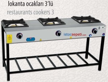 Doğal Gazlı Ocak 3 Gözlü CE Belgeli Gazmer Onaylı