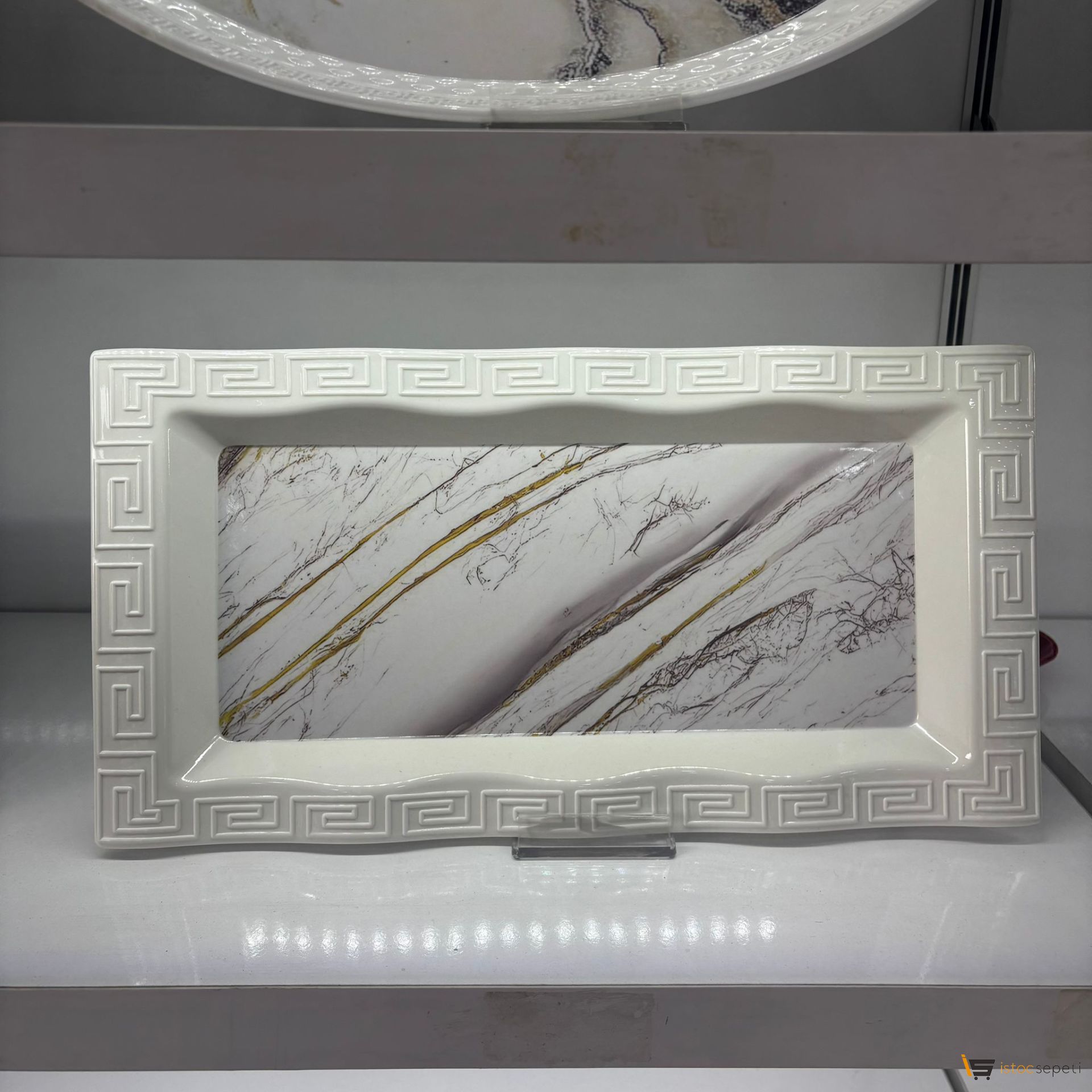 Dalgalı Melamin Sunum Tepsi 10 Adet Toptan