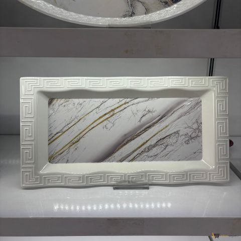 Dalgalı Melamin Sunum Tepsi 10 Adet Toptan