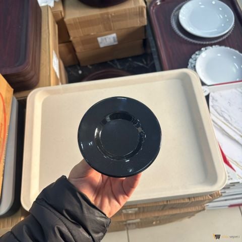 Çay Tabağı Siyah 10 Adet Toptan Melamin