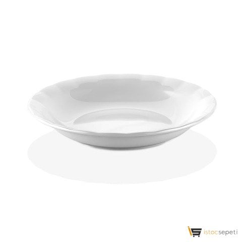 Oluklu Tabak Beyaz 17 cm GP-P17