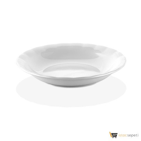 Beyaz Oluklu Tabak  18.5 cm GP-P18