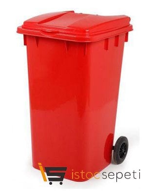 Pedallı Çöp Kovası 240 L Kırmızı