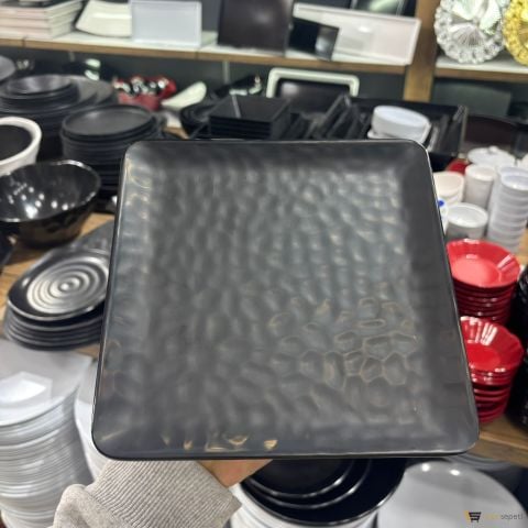 Melamin 24 cm Damla Mat Kare Tabak 10 Adet Toptan