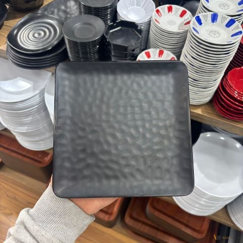 Melamin 24 cm Damla Mat Kare Tabak 10 Adet Toptan