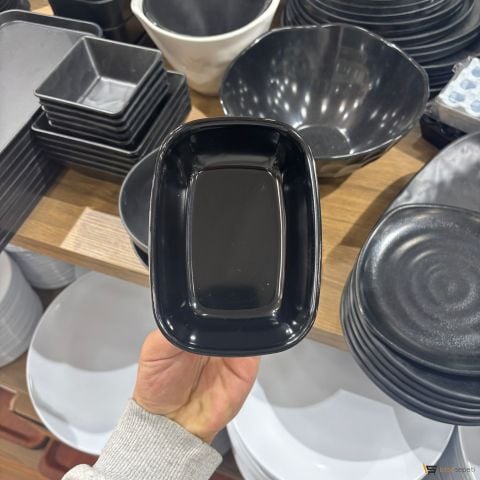 Melamin 17cm Kare Siyah Kayık Tabak 10 Adet Toptan