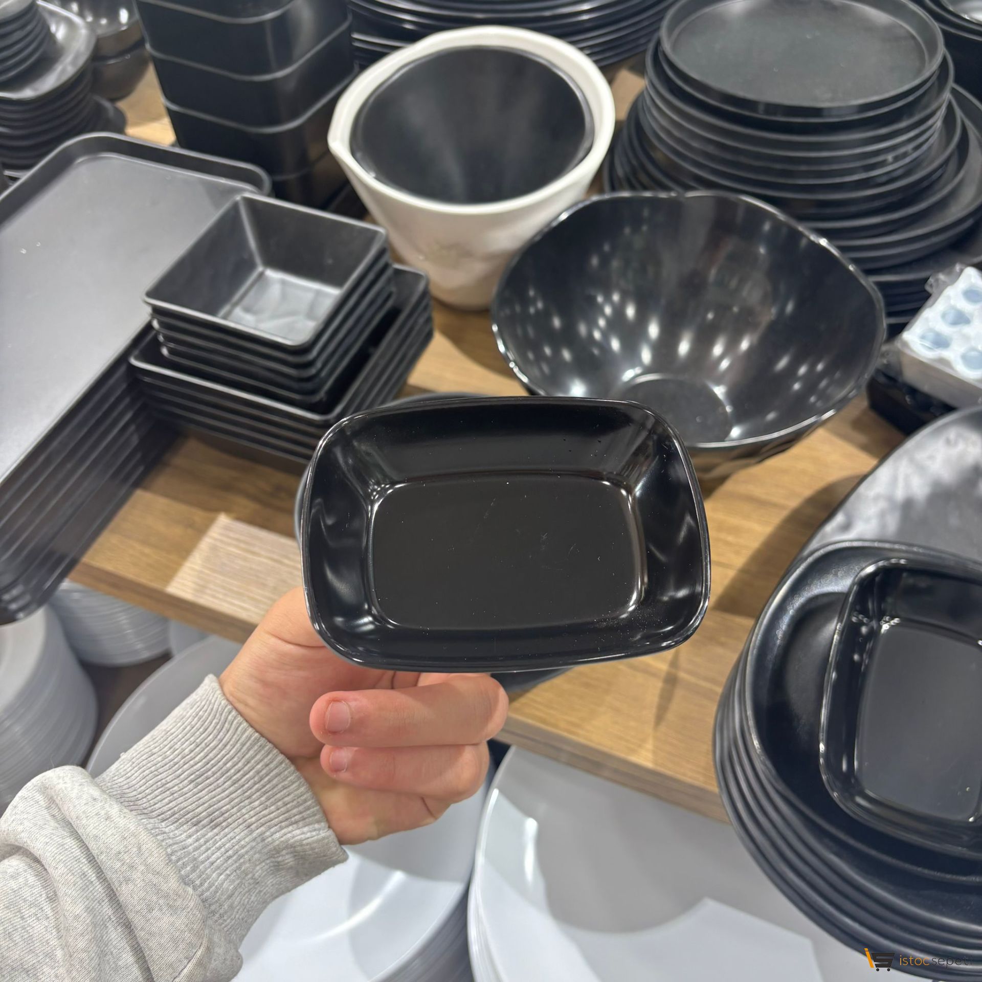 Melamin 14 cm Kare Kayık Thermo Tabak 10 Adet Toptan