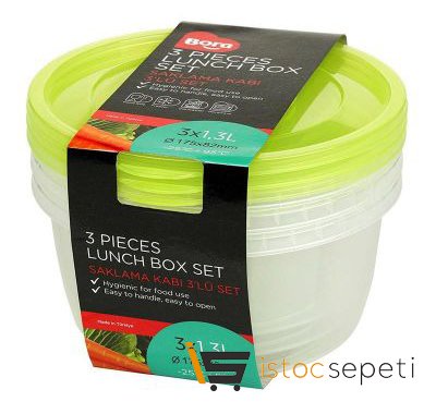 Saklama Kabı Yuvarlak 3'lü Set 1300 ml