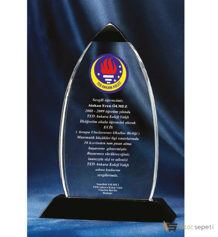 Kristal Plaket 100x185x20 mm Promosyon