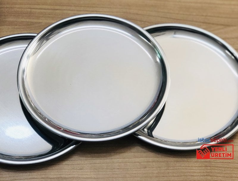 Metal Düz Tabak 18 Cm Çelik Tabak