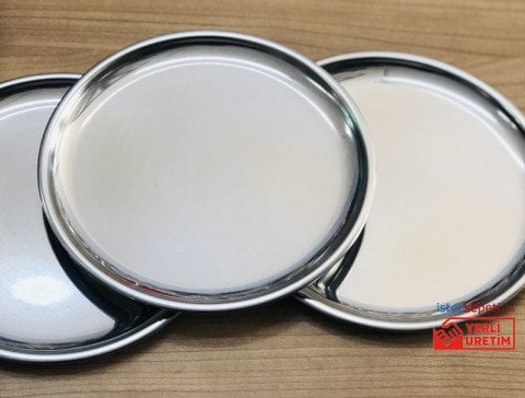 Metal Düz Tabak 18 Cm Çelik Tabak