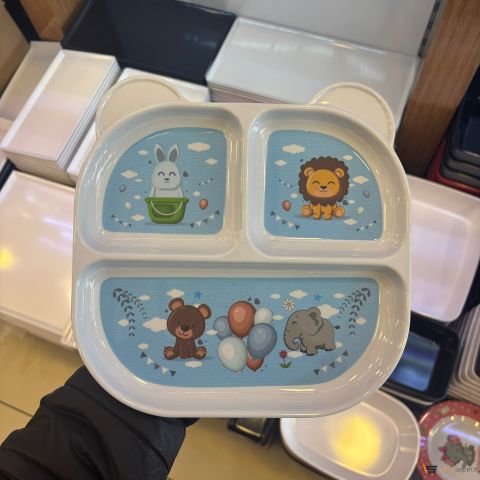 Thermostar Matt Anaokulu Çocuk Tabldot Tabak Desenli 10 Adet Toptan