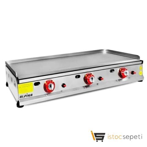 100 cm Doğalgazlı CE Belgeli Pleyt Izgara Makinesi Köfte Hamburger Pişirme