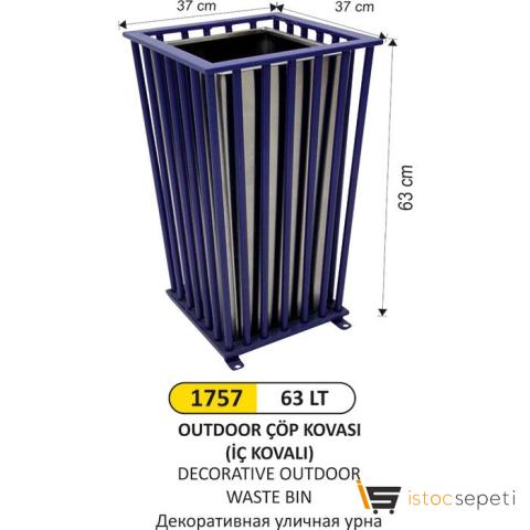 Arı Metal 1757 63 Lt Outdoor Çöp Kovası