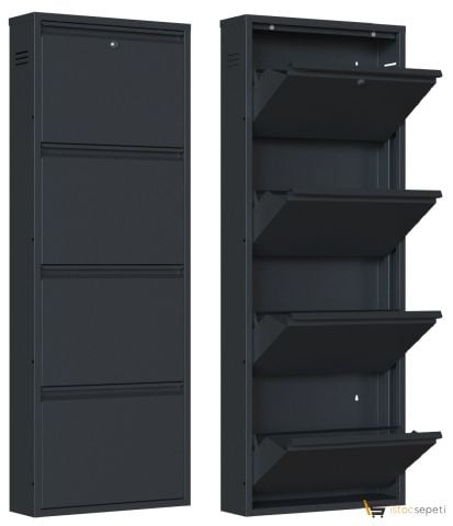 Modern ayakkabı dolabı 4 katlı metal 10 adet toptan